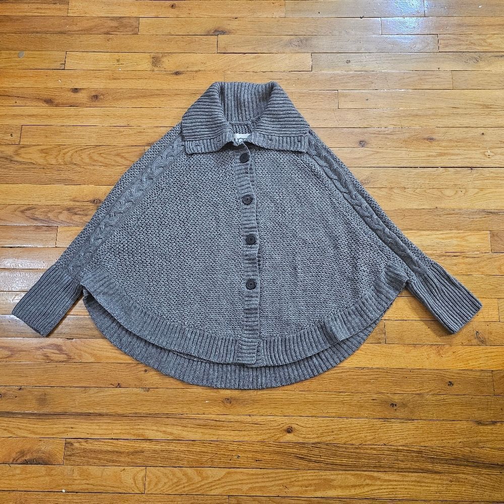 Ugg Maribeth Wool Blend Knit Button Down Cape Pon… - image 3